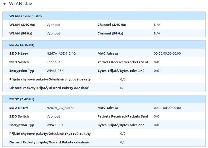 K a p i t o l a 5 Konfigurace místní sítě Nakonfigurujte WLAN Ověření stavu WLAN stav Postup popisuje stav WLAN. 1. Na hlavní stránce přístroje ZXHN H267A vyberte Místní síť > Stav.