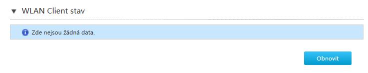 3. Klepnutím na WLAN Client Stav otevřete stránku WLAN Client Stav, viz Obrázek 41. Obrázek 41 WLAN Client Stav 4.