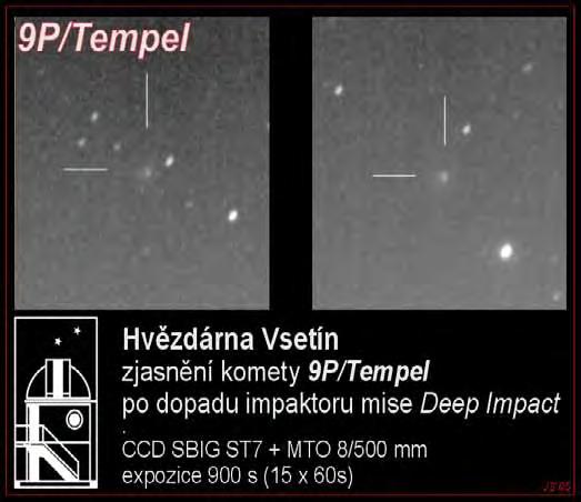 Deep Impact Small Telescope Science Program Spolupráce s profesionály 9 2005 07 03.86 dc 13.2 LB 6.3M 8a900 5.0 > 2 m135 ICQ XX SRB a 15C 0.50mST7 K40 GAI 5 9*0.25 7.3 7.4s 7.4 9 2005 07 03.86 dc 12.