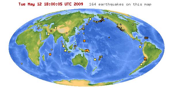 Zemětřesení na planetě v týdnu 5.- 12. 05.