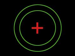 vybaven ještě dalšími testy do blízka. [4,9] Schoberův test Test sestává z červeného kříže obklopeného dvěmi až třemi zelenými kružnicemi na černém pozadí.