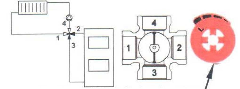 b)levé provedení Elektrické zapojení pohonu MIXu ESBE ARA 671 pravé provedení Hydraulické zapojení
