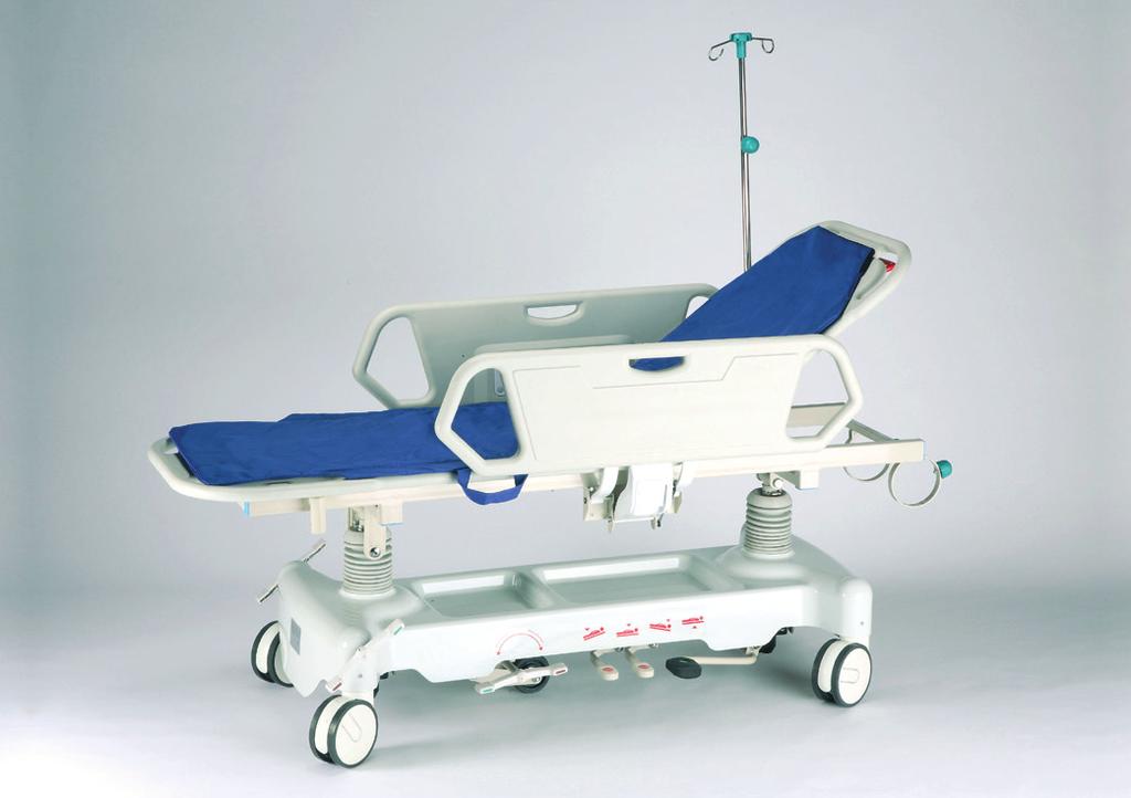 C120040 ~ EMERGENCY STRETCHER Oleodynamic semi-automatic pedal-controlled stretcher, designed for a rapid and safe transfer of critical patients, for their transportation from the emergency room to