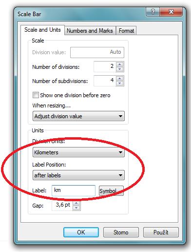 U grafického měřítka dbáme o to, aby jednotky (km, m) byly za čísly! Také by se u měřítka neměly vyskytovat desetinná čísla. Změnit pozadí, ohraničení,... lze jak u rámu, tak legendy apod.
