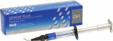 5 g, 1 paste effect transparent (T clear) 2.5 g 1 paste effect opal (E1) 2.5 g, 4 stains (clear, white, orange, mahogany) 1 ml,1 pontic fill 2.