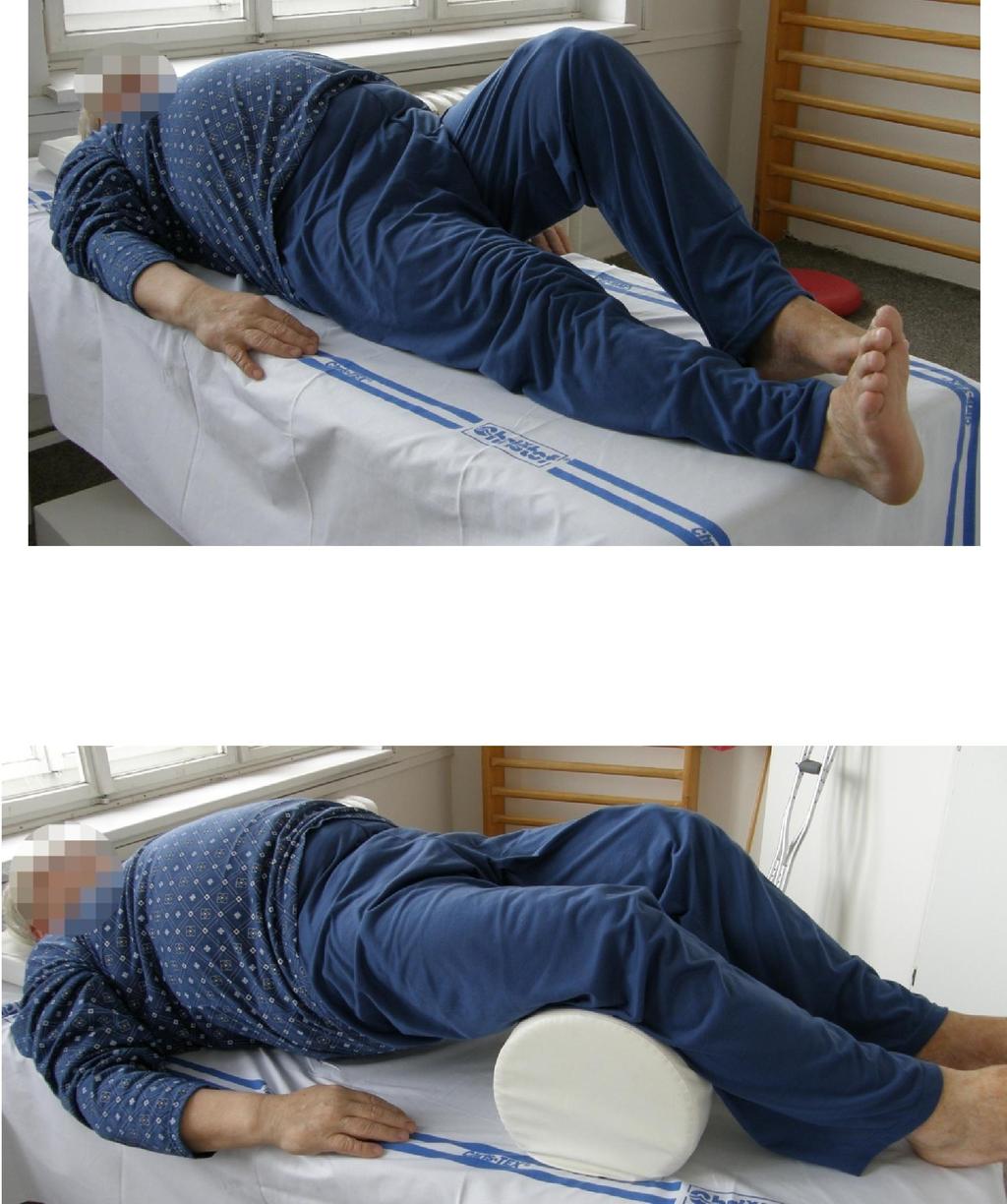 3. Cvičení flexe kolenního kloubu operované dolní