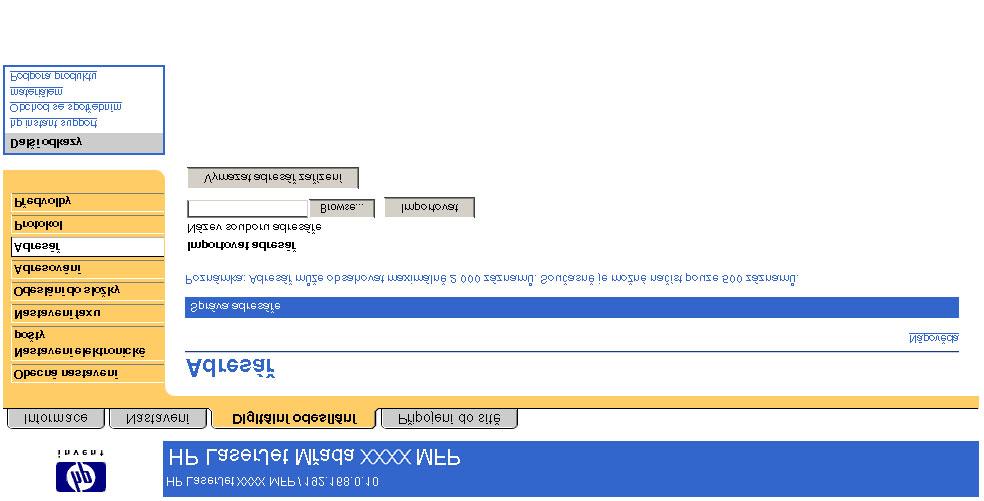 Adresář Poznámka Obrazovka Adresář se nezobrazuje v produktech HP EWS pro Produkty HP LaserJet M3027mfp a M5025mfp ani v budoucích verzích HP EWS pro HP LaserJet M3035mfp, HP LaserJet M4345mfp a HP