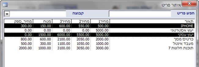 הוספה מהירה של מספר פריטים לחשבונית בכל אחד מהמסמכים לצד שדה ה'תאור' או ה'מק"ט' בעזרת ובעזרת למחוק שורה מיותרת.