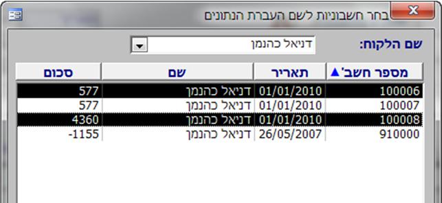 שאר הנתונים יוכנסו ללא שינוי.