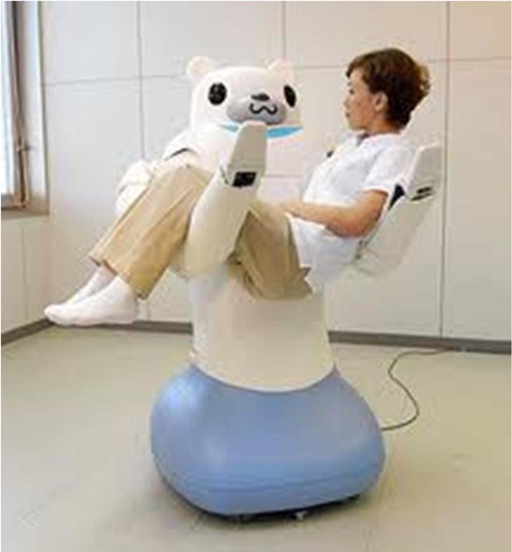 Humanoidní robot spolčnosti RIKEN RIBA-II měří 137cm, váží 230kg a má měkký plastický povrch.
