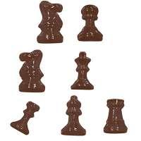 Модла за чоколадо Шах Модла за чоколадо во форма на шаховси фигури. Изработена од полиетилен. Модлата има 6 форми со различни димензии.
