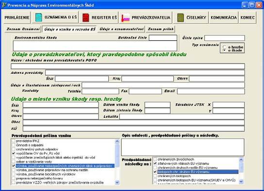 Informačný systém Register OZNÁMENÍ