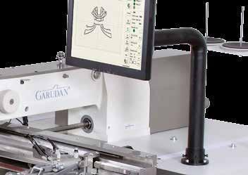 Charakteristika Technical features Características Técnicas Stroj je vybaven ergonomickým držákem monitoru EH a chlazením jehly NC.