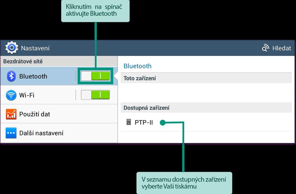 5.6.2.3 Bluetooth tiskárna 1.