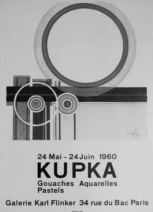 15. PLAKÁT (Položky 732-805) 732. František Kupka (d aprés) Plakát na výstavu Galerie Karl Flinker litografie, litografii provedl Mourlot, značeno dole Mourlot-IMP.