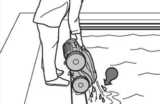 3.6 I Dokončit čistící cyklus Pro vytažení přístroje z vody netahejte za kabel. Použijte rukojeť. Po použití nenechávejte přístroj sušit na přímém slunci.