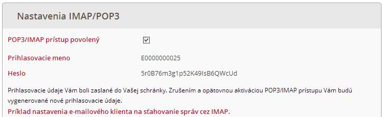 25), ktoré je zaslané používateľovi do elektronickej schránky.