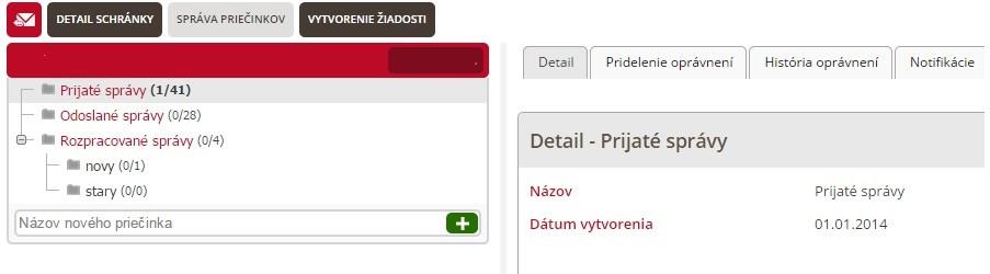 2.7 Správa priečinkov Tlačidlo Správa priečinkov (Obr. 28) sa nachádza v hornej časti obrazovky v časti Nastavenia schránky. Obr.