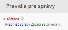 pravidla: Predmet správy začína textom Zmena a súčasne