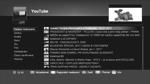: Zvolte CNN/BBC (v závislosti na verzi softwaru může být