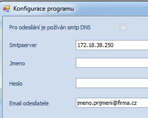 Obr. Nastavení SMTP serveru Renault Nastavení zákazníka komunikační kanály V servise PGCS je