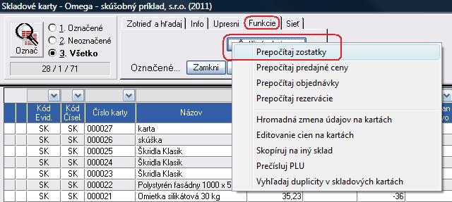 V zobrazenom formulári v záložke Upresni vľavo hore zadáme dátum zo zoznamu chýb. Je to dátum, kedy vznikol mínusový stav.