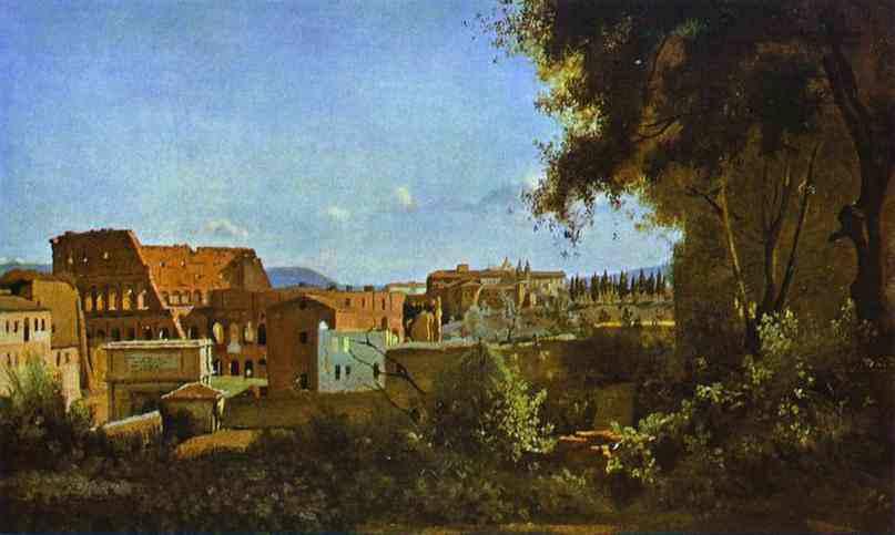 Jean-Baptiste- Camille Corot (1796-1875), Pohled na Koloseum od