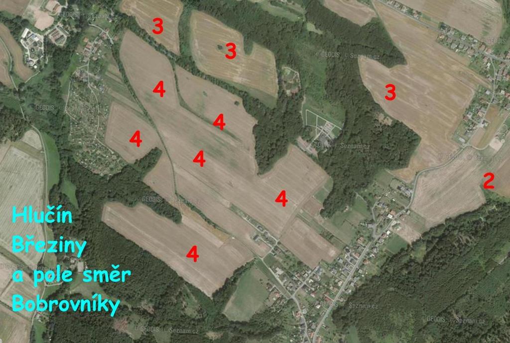 Mapka oblasti Hlučín Březiny (oblast mezi Hlučínem a Bobrovníkami je bez souvků) Dnes můžeme