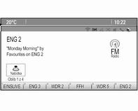 28 Rádio Do každého seznamu oblíbených stanic lze uložit 6 stanic. Počet dostupných seznamů oblíbených stanic je možné nastavit (viz níže). Právě přijímaná stanice je zvýrazněna.