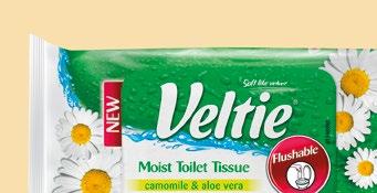 Veltie na jeden vlhčený toaletní papír heřmánek & aloe 42 ks značky Veltie.