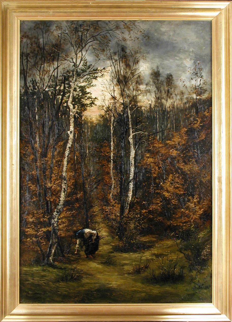 Ramassage de branchages dans la forêt (Grand bois de Roztoky), 1880, huile sur toile.