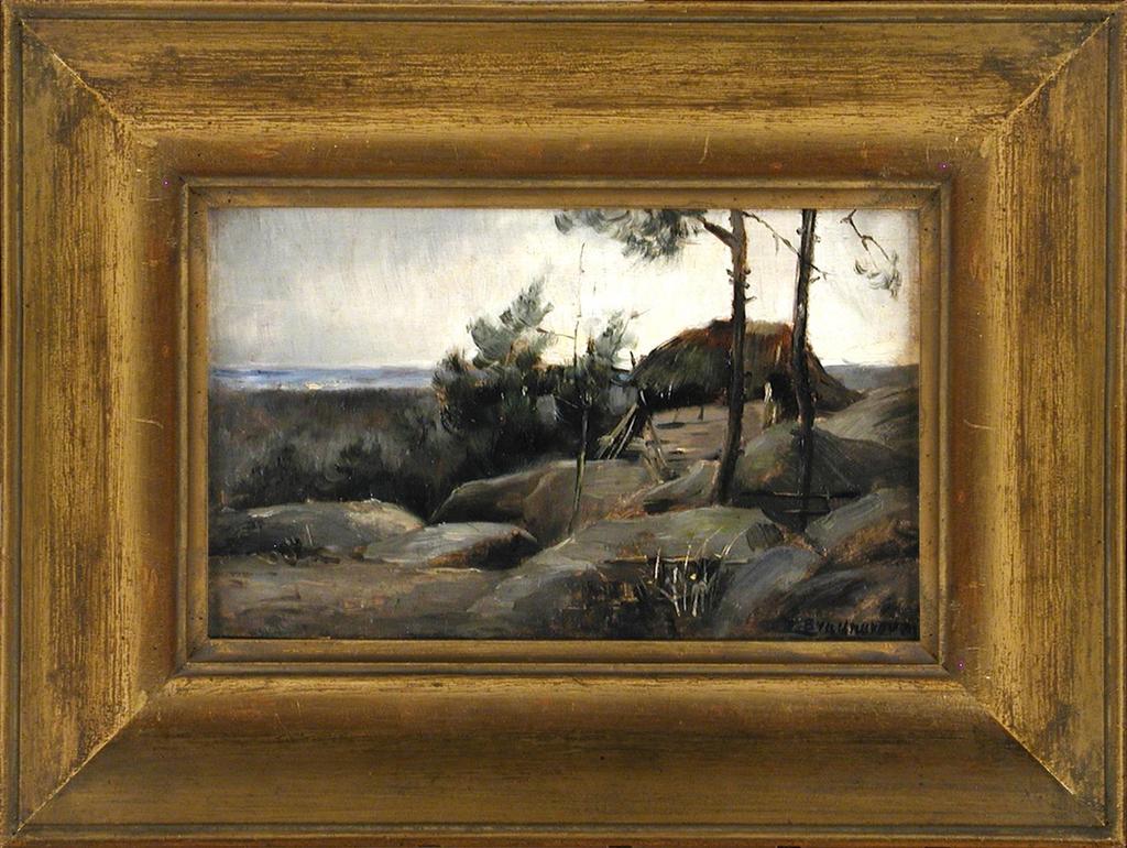 Affût à Fontainebleau, 1881-1886, huile sur contre-plaqué.