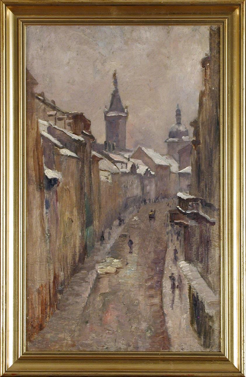 La rue Spálená (Spálená ulice), 1902-1904, huile sur contre-plaqué.