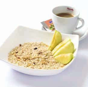 žito, ječmen) 139 Kč 5,80 Eur Sn dan FIT ovesná kaše jablko-skořice, teplý nápoj (čaj Pure nebo espresso Piacetto) EN FIT Breakfast - Porridge with apples and cinnamon, hot drink (Pure tea or