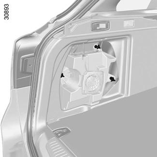 ZADNÍ A BOČNÍ SVĚTLA: výměna žárovek (4/5) 16 B 15 18 17 Přístup pro vozidla vybavená reproduktorem na levé straně zavazadlového prostoru Ze zavazadlového uvolněte boční kobercovou krytinu.