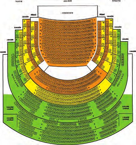 plánky hledišť a cenová pásma NÁRODNÍ DIVADLO ND CENOVÁ PÁSMA A: