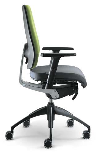 Tato židle je vybavena množstvím technických parametrů a individuálních nastavení jako nastavitelná bederní opěrka, hloubkově nastavitelný sedák, nezávisle nastavitelný sklon