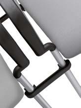 Pro dosažení spolehlivosti jsou nosné prvky sedáků a opěradel vyrobeny z bukové překližky a pevný rám židle je vyroben z kvalitního ocelového profilu. Jednotlivé židle jsou stohovatelné.