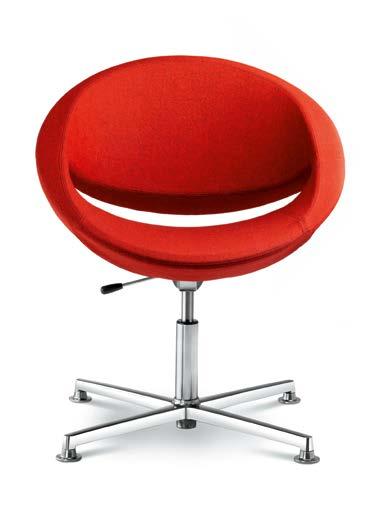 Galaxy K-N4 comes with a typical chrome-plated four-leg base, Galaxy F01-N4 is a swivel chair with a flat disc base and Galaxy F30-N6 features a four-star polished aluminium base furnished with