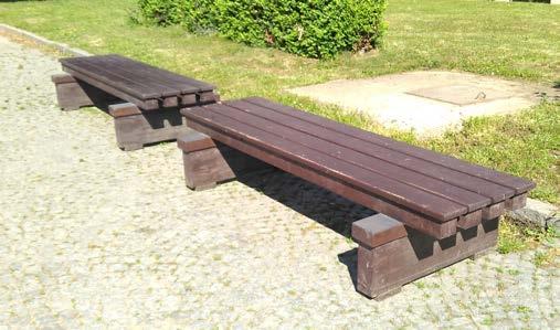 cca 10 ks + stabilní konstrukce velmi nízko posazený sedák široká základna lavičky