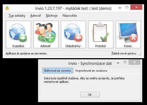 Str. 11/24 Následující dvě volby slouží pouze pro případ reinstalace aplikace Invio: 2. Záložka Z registračního souboru o Zvolte, pokud provádíte reinstalaci aplikace Invio (např.