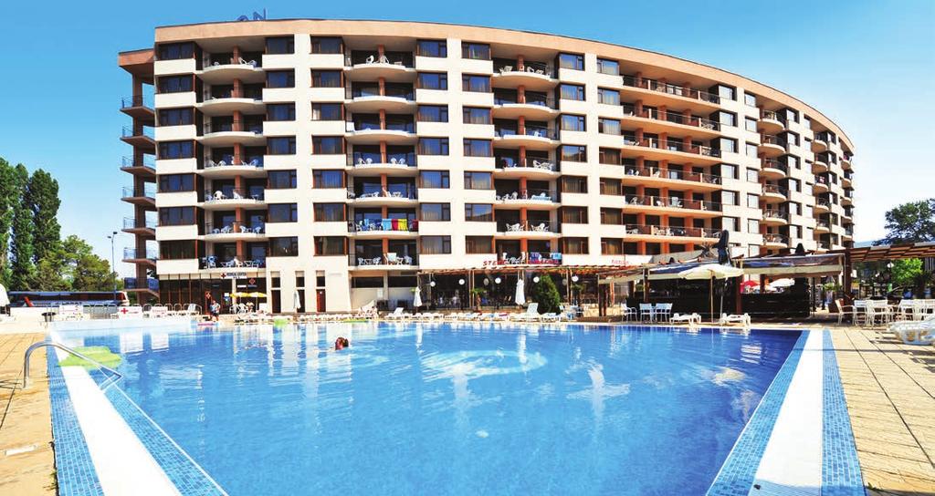 aparthotel Poseidon 157 Slnečné Pobrežie OFICIÁLNA KATEGÓRIA: *** POLOHA: v severnej časti letoviska do centra strediska je to približne 15 minút chôdze počas letnej sezóny premáva minivláčik po