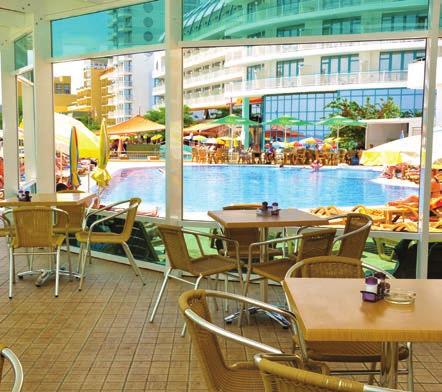 slnečníky a ležadlá pri bazéne i na pláži, stolný tenis DIEŤA ZDARMA 14 LETENKA PRE DIEŤA OD 99 aquapark OFICIÁLNA KATEGÓRIA: **** POLOHA: moderný hotel v severnej časti letoviska v blízkosti