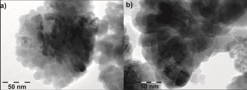 2. Komplexní fyzikálněchemická charakterizace fáze βfe 2 O 3 Ze snímků z transmisní elektronové mikroskopie (obrázek 1a, b) lze vidět zastoupení dvou velikostních frakcí souboru nanočástic βfe 2 O 3