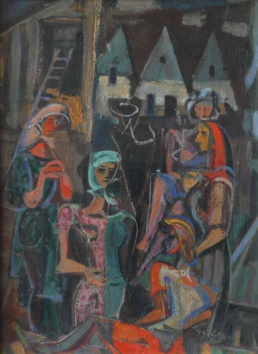 9 9 Pravoslav Kotík (1889 1970) Madony olej, karton, 1943, 44,5 x 33 cm, sign. PD P. Kotík 43, rám, autor vystudoval Uměleckoprůmyslovou školu u E. Dítěte a J.
