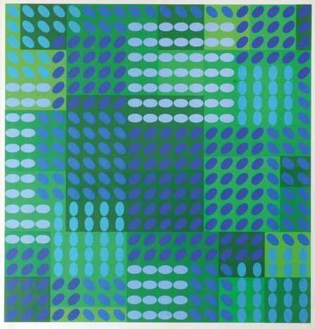 142 Victor Vasarely (1908 1997) Kompozice serigrafie, 67 x 64 cm,