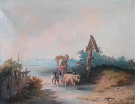 000 Kč) 157 158 Neznámý autor (rakouská škola) Z pastvy u Božích muk olej, plátno, 2. pol. 19. století, 47 x 60 cm, rám, konzultováno s PhDr.