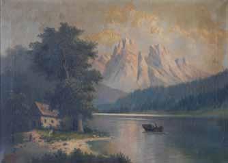 Kč) 159 160 H. Rohr (1843 1905) Dům u jezera olej, plátno, 1909, 58 x 79 cm, sign. LD H.