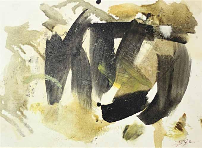 50 50 Zdeněk Beran (1937 2014) Studie (akční malba) olej, lepenka, 1992, 33 x 45 cm, sign.