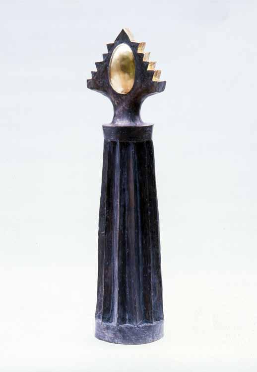 72 72 Jaroslav Róna (1957) Monstrance bronz, 1988, v. 103 cm, značeno v dolní části Róna 88, autorova raná práce z konce 80.
